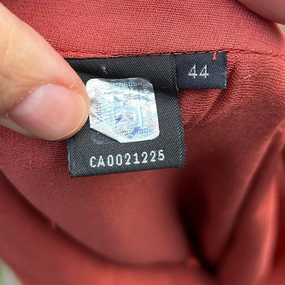 FENDI Orange Ruffle Front Silk Skirt, size 44 - Picture 3 of 12